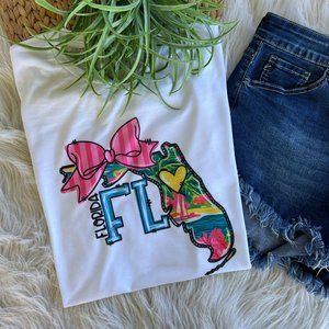 FL DESIGN/PREPPY STATE DESIGN/LADIES GRAPHIC TEE